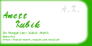 anett kubik business card